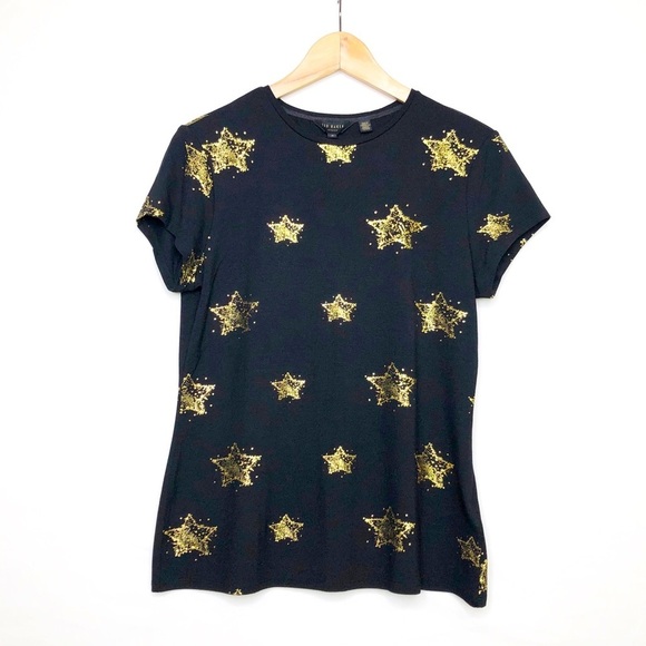 Ted baker, black gold star T-shirt - Picture 1 of 10